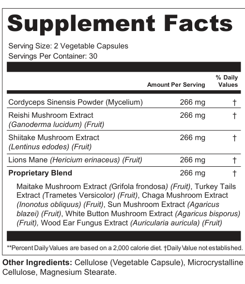 Supplement Facts for Sporelight